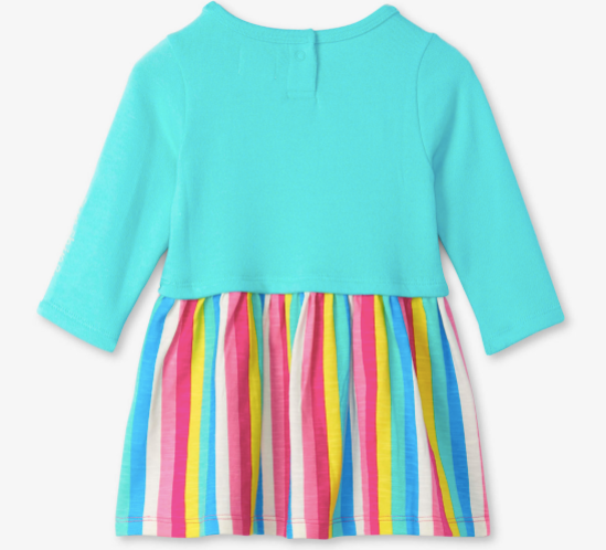 Radiant Rainbow Layered Knit Baby Dress
