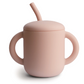 Silicone Training cup and straw (Blush)