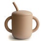 Silicone training cup and straw (Natural) - Mushie & Co