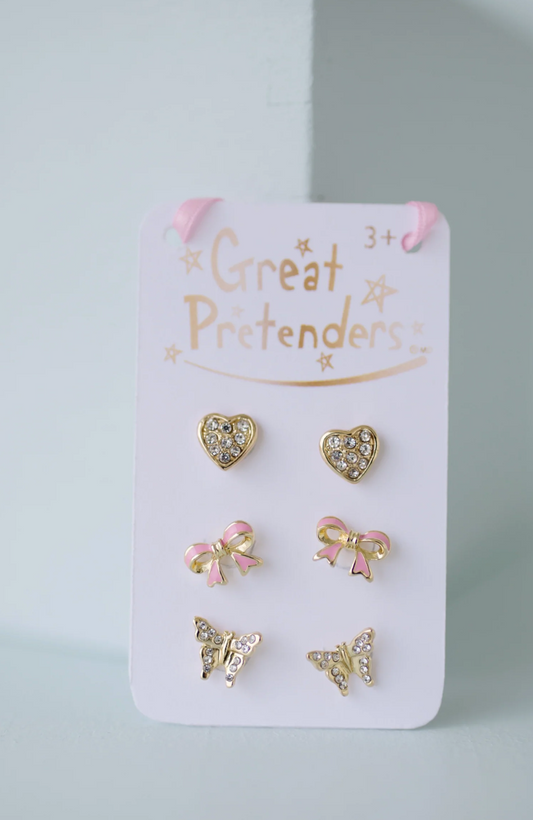 3 Set Earrings Bows - Great Pretenders