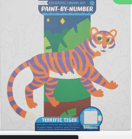 Paint my Number Canvas- Terrific Tiger - Ooly