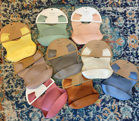 Mushie Silicone Baby Bibs - solid colors - Mushie & Co