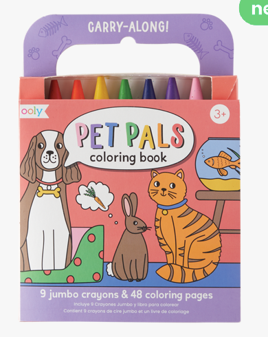 Carry Along Coloring Book Set- Pet Pals - Ooly