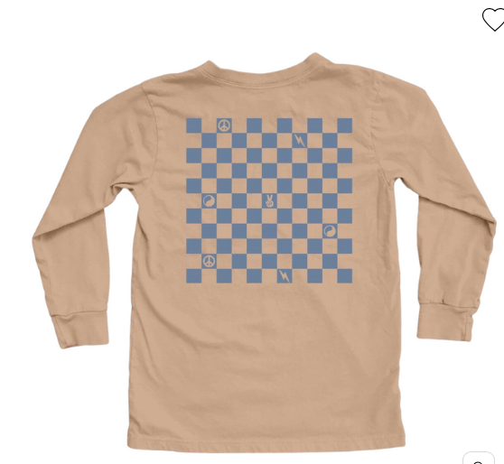 Be Excellent Checkered Long Sleeve Tshirt - Tiny Whales
