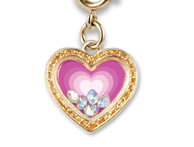 Gold Heart Shaker Charm - Charm Its