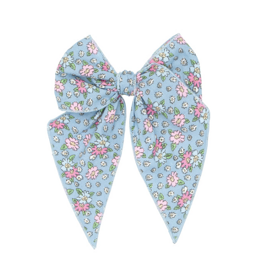 POINTED BIG BELLE CLIP: dusty blue floral - Baby Bling