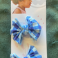 2PK Baby Clips- Blue Plaid - Baby Bling