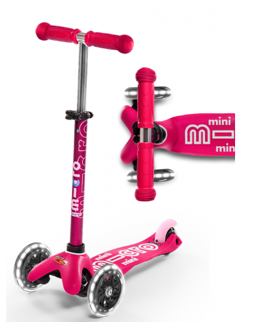 Mini Deluxe LED- Pink - Micro Kickboard