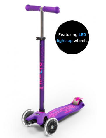 Maxi Deluxe LED- Purple - Micro Kickboard