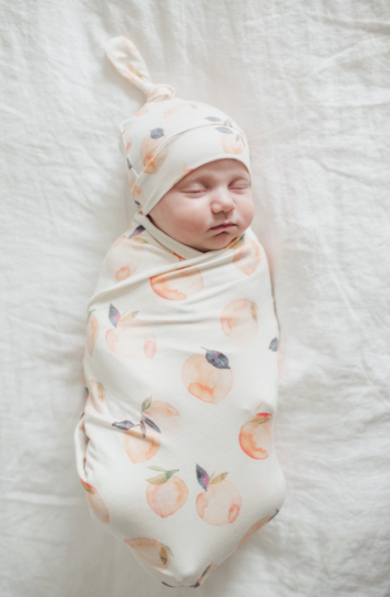 Knit Swaddle Blanket- Caroline - Copper Pearl