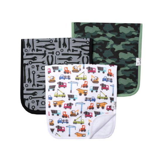 Premium Burp Cloths (3 pack)- Diesel - Copper Pearl
