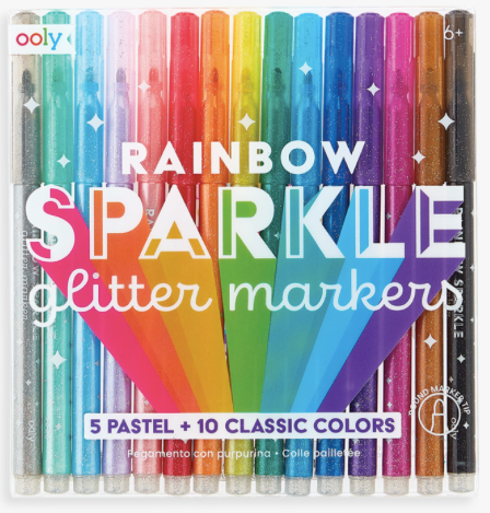 Rainbow Sparkle Glitter Markers - Baby Sweet Pea's Boutique