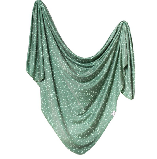 Knit Swaddle Blanket- Juniper - Copper Pearl