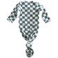 Blueberry Muffin Checkerboard Kimono Knot Gown