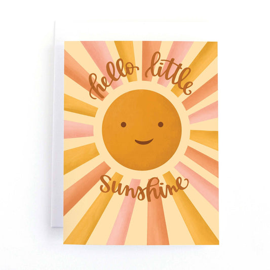 Hello Little Sunshine Baby Shower Card - Pedaller Designs