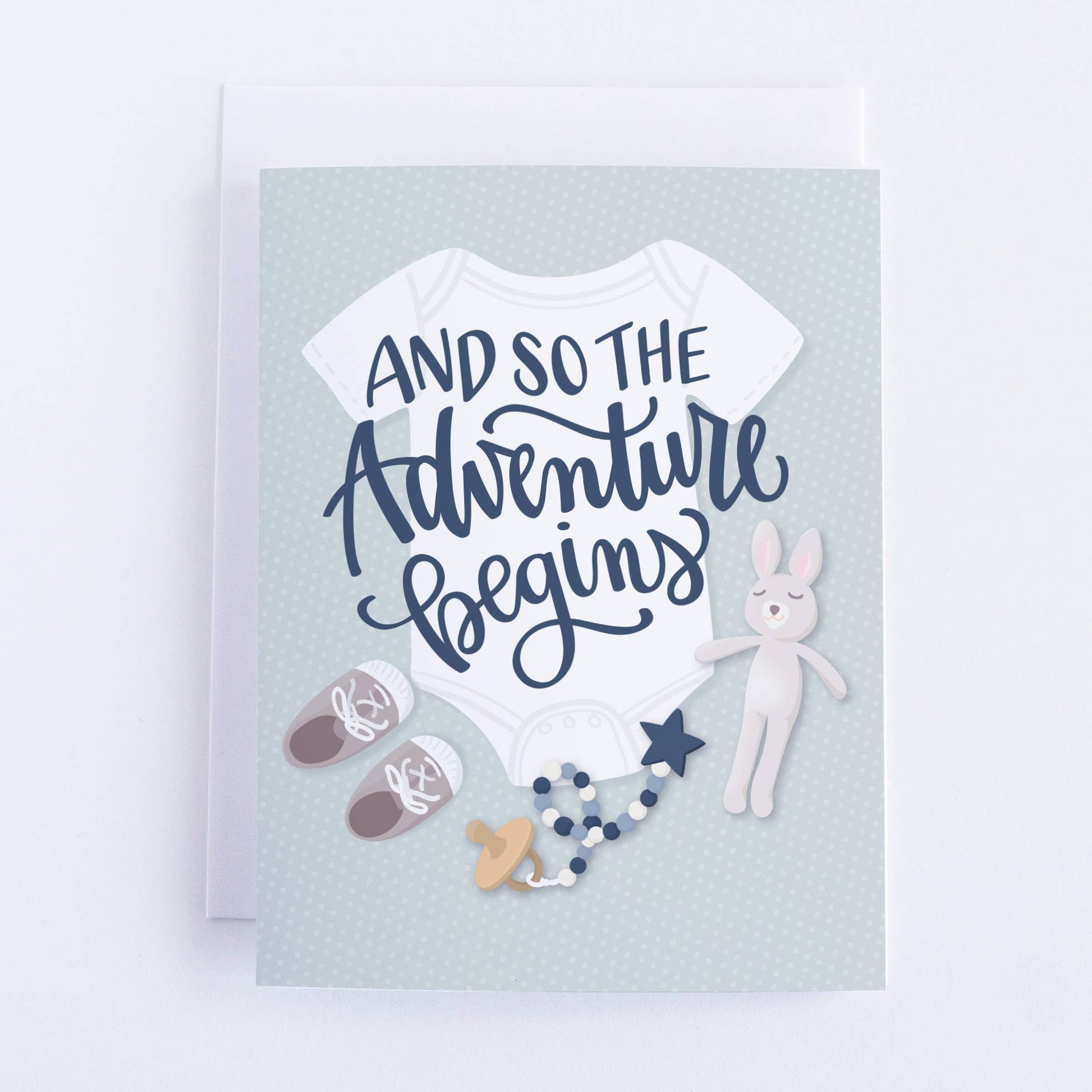 And so the Adventure Begins Baby Shower Card - Pedaller Designs