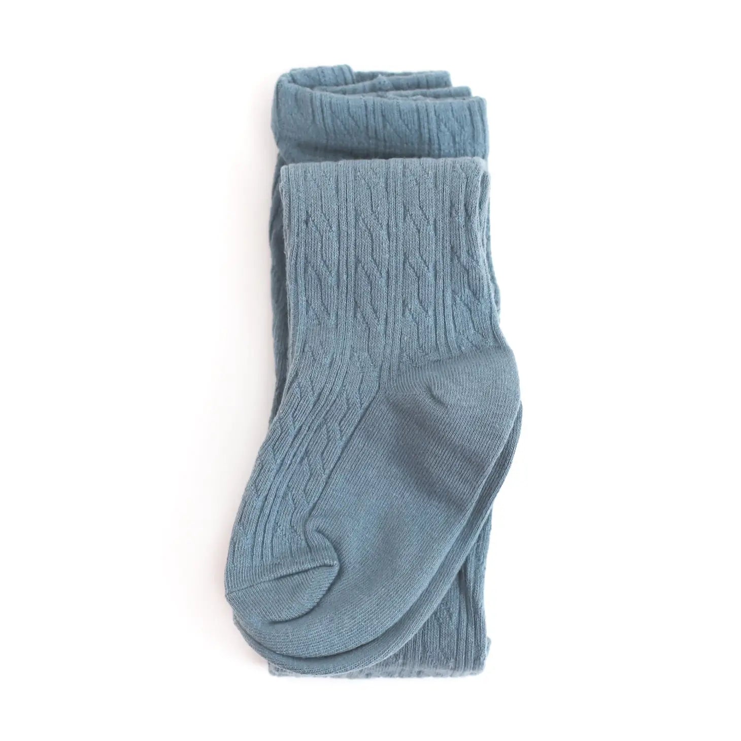 Denim Cable Knit Tights - Little Stocking Company