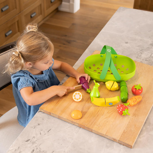 Pretendables Fruit & Veggie Basket Set - Fat Brain Toy Co