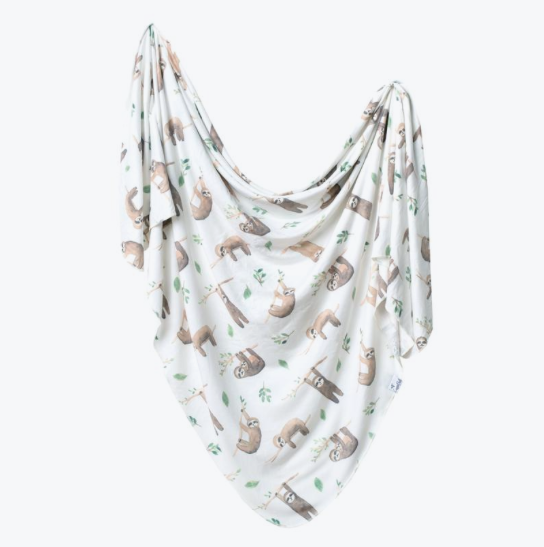 Knit Swaddle Blanket- Noah - Copper Pearl