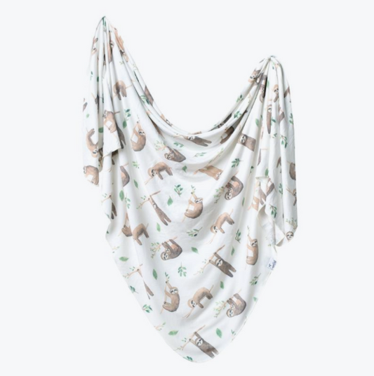 Knit Swaddle Blanket- Noah - Copper Pearl
